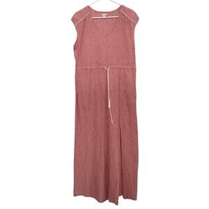 Jcrew red seersucker maxi dress